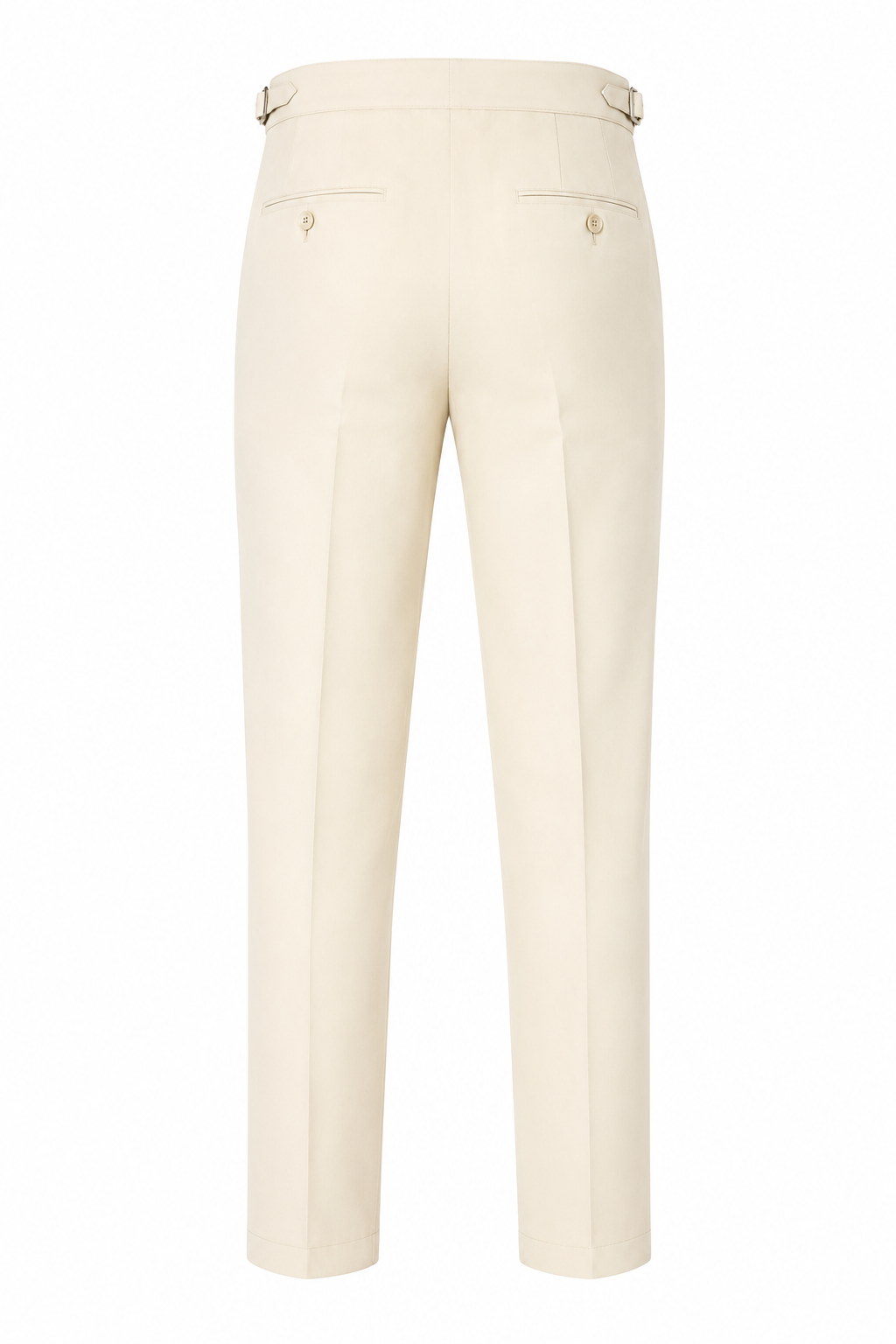 Men's Luxury Off-White Gurkha Pants with Side Metal Buckle – Slim Fit