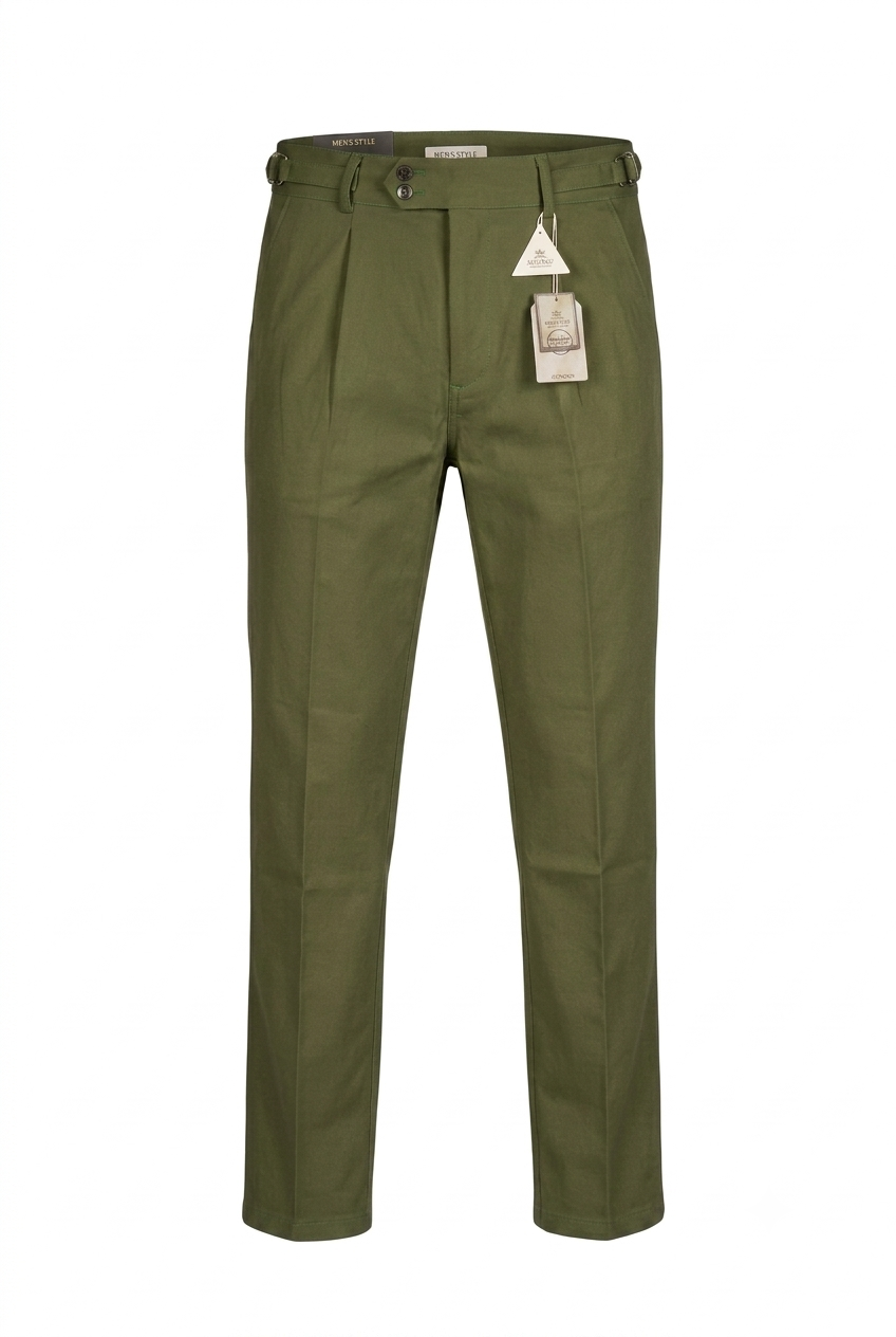Men's Luxury Olive Green Formal Pant | High-Quality China Fabric Gurkha Trouser