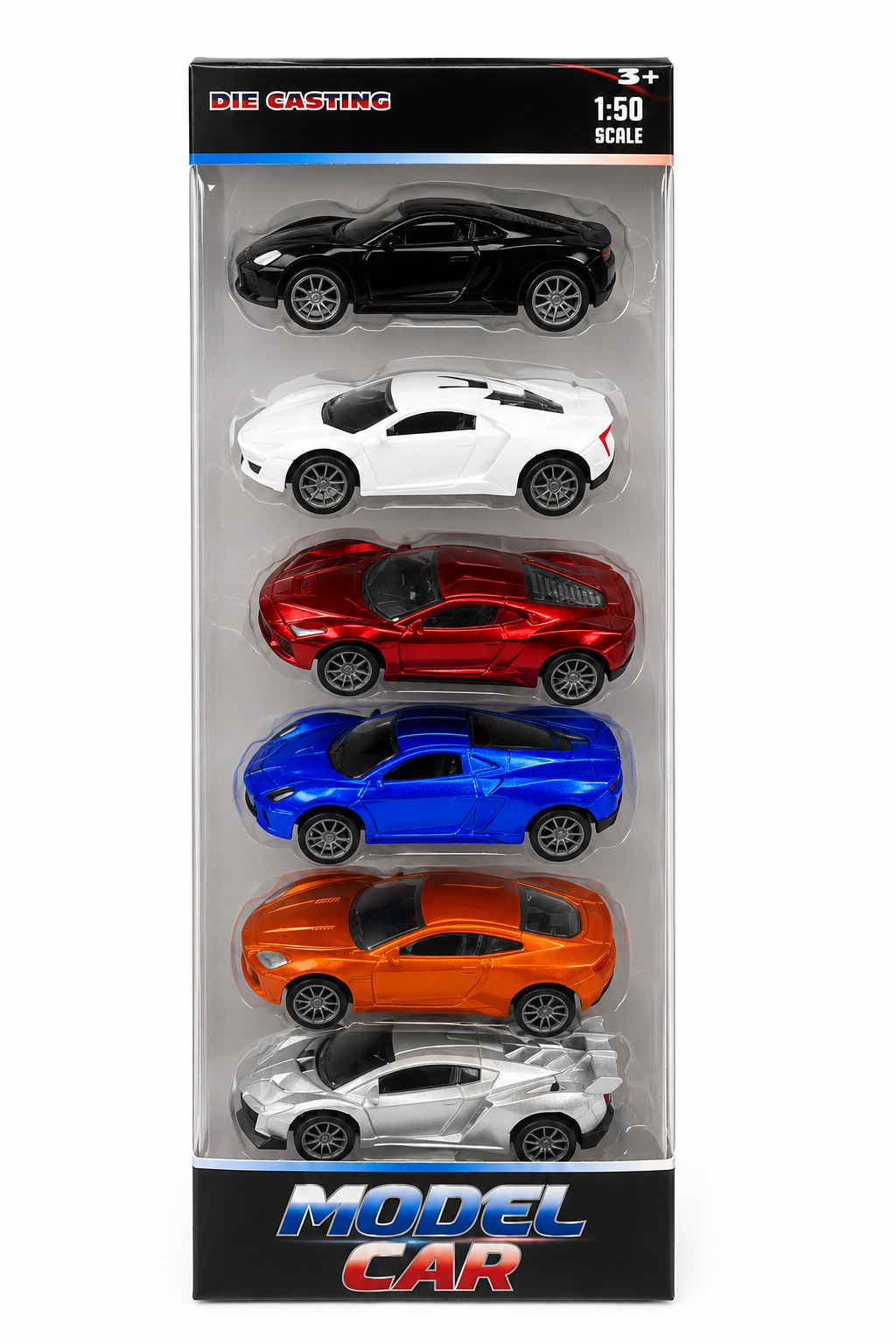MGS 6-Piece Die-Cast Model Car Set – Metal Toy Cars for Kids