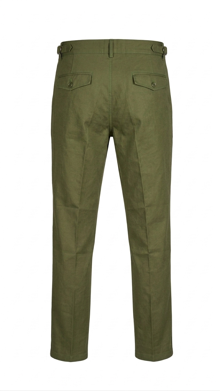 Men's Luxury Olive Green Formal Pant | High-Quality China Fabric Gurkha Trouser