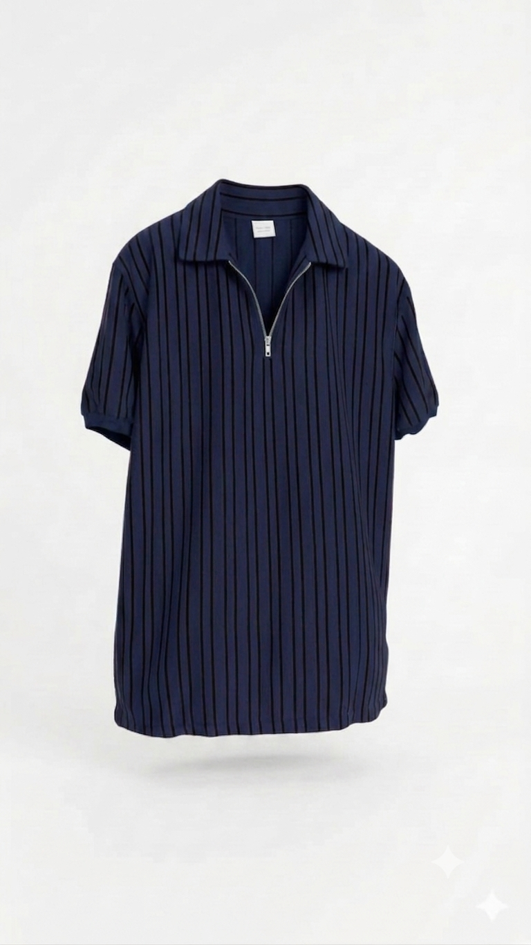 Zip-Polo Navy blue