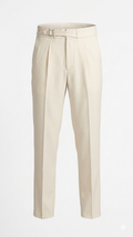 Men's Luxury Cream Off-Whit China Fabric Gurkha Trouser